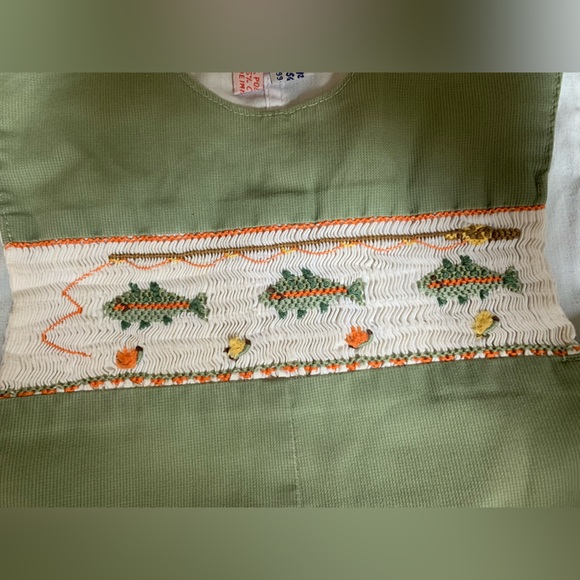 🎣 Smocked Fish John John - 12 months - Picture 3 of 9